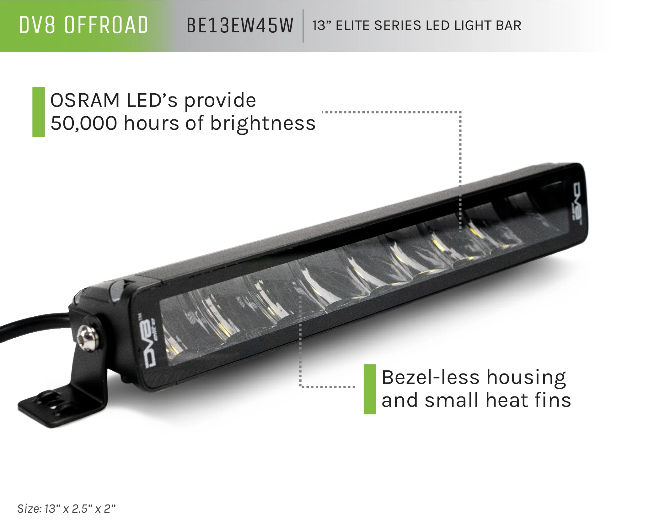 13-Inch Elite Series LED Light Bar | Single Row - Image 11