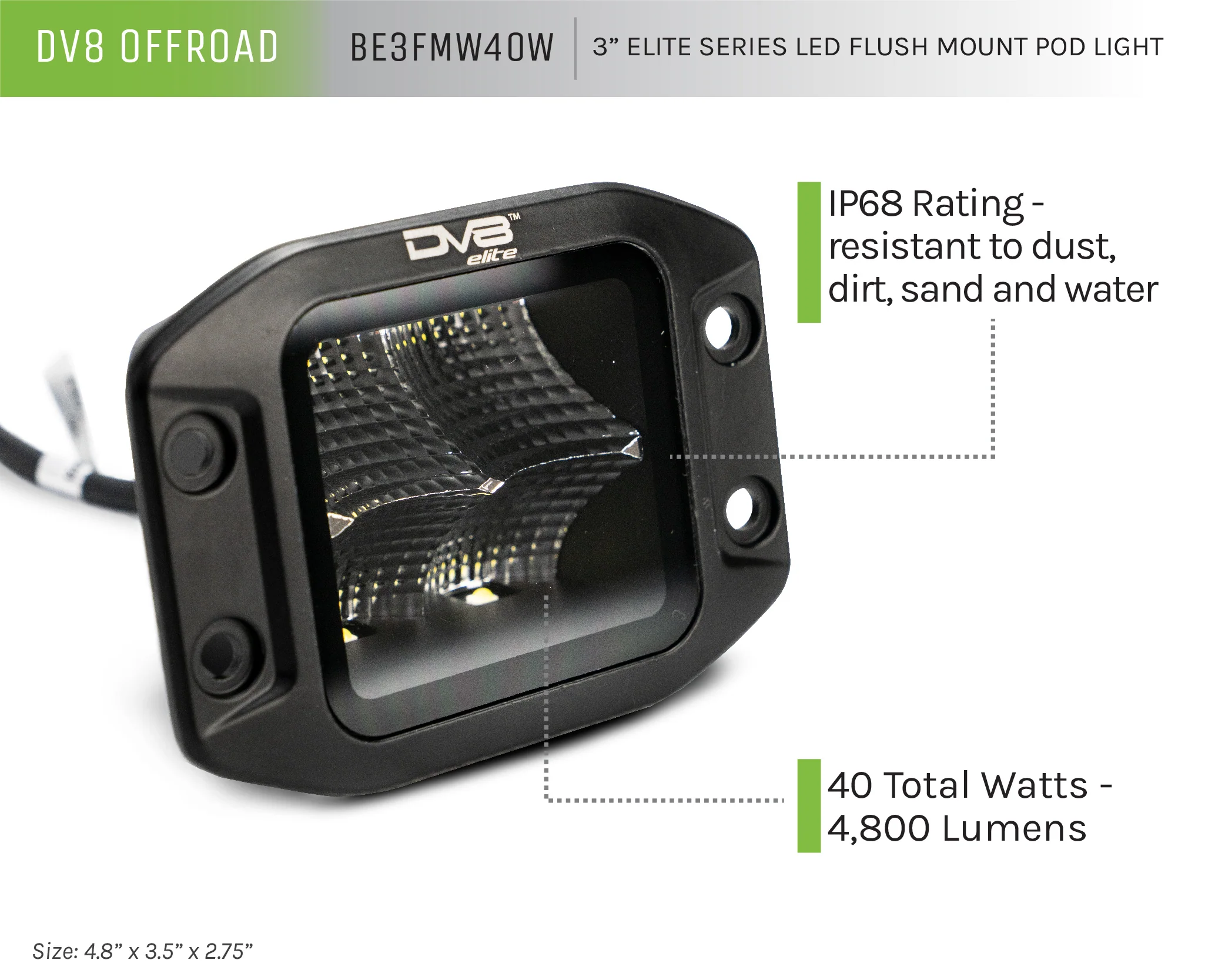 3-Inch Elite Series LED Flush Mount Pod Light - Image 8