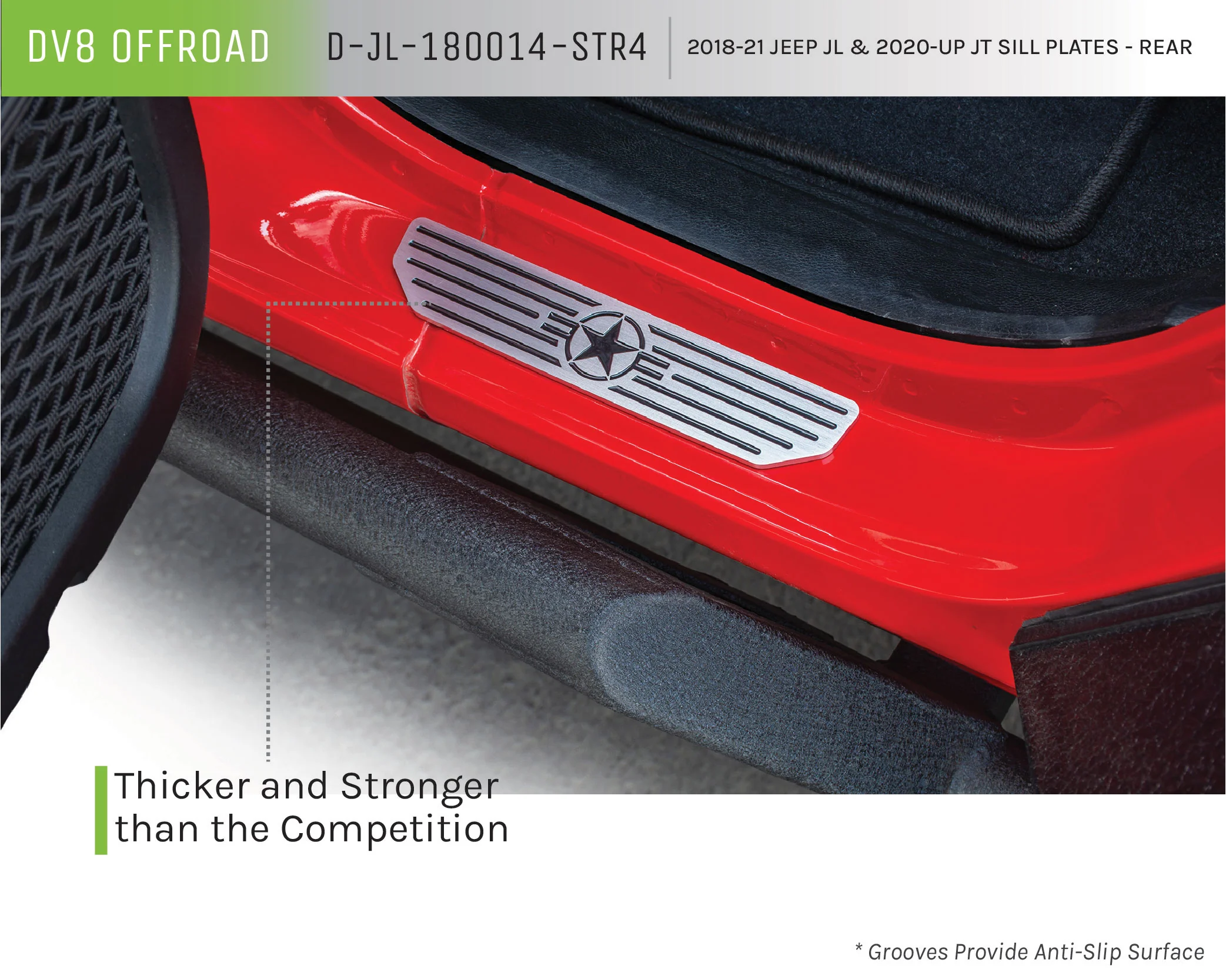 2018-2026 Jeep Wrangler JL & Gladiator JT Sill Plates "Star Logo" | Rear - Image 8